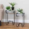 Aspire Home Accents Aspire Home Accents 5903 Easton Metal Planter Tables; Black - Set of 2 5903